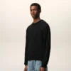 Sweat-shirt noir en coton gaufré Ami de Coeur