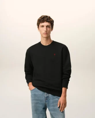 Sweat-shirt Red Ami de Coeur en coton noir et rouge