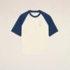 T-shirt Ami de Coeur en coton blanc et bleu avec patch tricoté