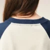 T-shirt Ami de Coeur en coton blanc et bleu avec patch tricoté