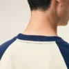 T-shirt Ami de Coeur en coton blanc et bleu avec patch tricoté