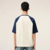 T-shirt Ami de Coeur en coton blanc et bleu avec patch tricoté