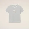 T-shirt Ami Paris en coton gris avec patch tricoté