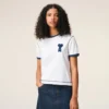 T-shirt blanc Ami de Coeur avec patch en tricot