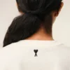 T-shirt blanc en coton Ami Paris avec imprimé Heritage