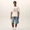 T-shirt blanc en coton Ami Paris avec imprimé Heritage