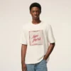 T-shirt blanc en coton Ami Paris avec imprimé Heritage