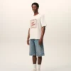 T-shirt blanc en coton Ami Paris avec imprimé Heritage
