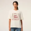 T-shirt blanc en coton Ami Paris avec imprimé Heritage