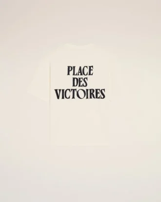 T-shirt blanc en coton avec imprimé Place des Victoires