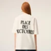 T-shirt blanc en coton avec imprimé Place des Victoires