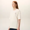 T-shirt blanc en coton avec imprimé Place des Victoires