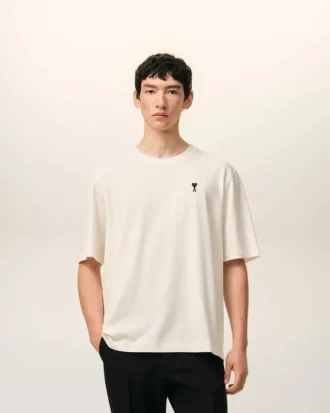 T-shirt blanc en coton avec imprimé Place des Victoires
