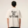 T-shirt blanc en coton avec imprimé Place des Victoires