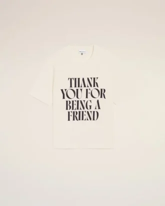 T-shirt blanc en coton avec imprimé signature