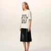 T-shirt blanc en coton avec imprimé signature