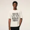 T-shirt blanc en coton avec imprimé signature