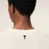 T-shirt blanc en coton avec imprimé signature