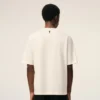 T-shirt blanc en coton avec imprimé signature