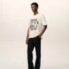 T-shirt blanc en coton avec imprimé signature