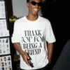 T-shirt blanc en coton avec imprimé signature