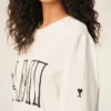 T-shirt blanc en coton imprimé Ami Paris