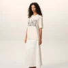 T-shirt blanc en coton imprimé Ami Paris