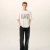 T-shirt blanc en coton imprimé Ami Paris