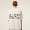 T-shirt blanc en coton imprimé Ami Paris