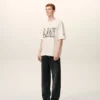 T-shirt blanc en coton imprimé Ami Paris
