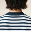 T-shirt bleu en coton coupe carrée Marinière Ami de Coeur T-Shirt