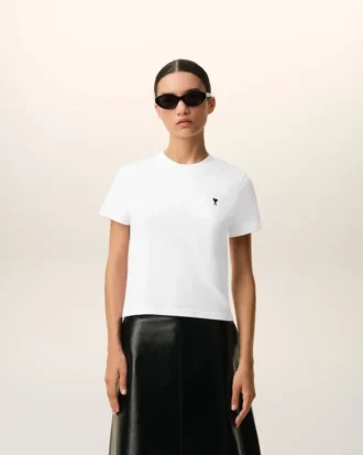 T-shirt court Ami de Coeur en coton blanc