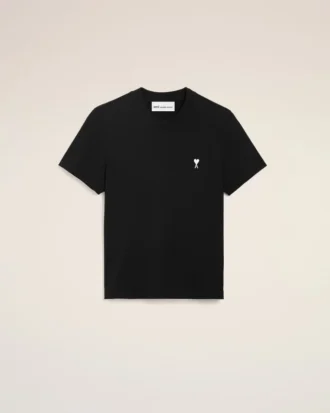 T-shirt court Ami de Coeur en coton noir