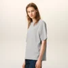 T-shirt en coton gris avec motif « Ami de Coeur » en relief