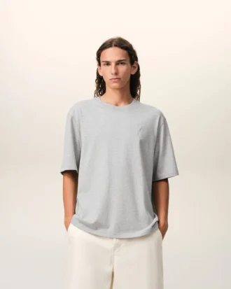 T-shirt en coton gris avec motif « Ami de Coeur » en relief