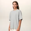 T-shirt en coton gris avec motif « Ami de Coeur » en relief