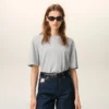 T-shirt en coton gris avec motif « Ami de Coeur » en relief