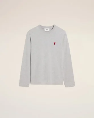 T-shirt à manches longues Ami de Coeur en coton gris