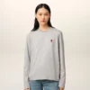 T-shirt à manches longues Ami de Coeur en coton gris