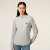 T-shirt à manches longues Ami de Coeur en coton gris