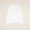 T-shirt à manches longues blanc en coton avec « Red Ami de Coeur »