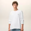T-shirt à manches longues blanc en coton avec « Red Ami de Coeur »