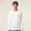 T-shirt à manches longues blanc en coton avec « Red Ami de Coeur »