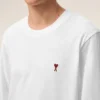 T-shirt à manches longues blanc en coton avec « Red Ami de Coeur »