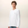 T-shirt à manches longues blanc en coton avec « Red Ami de Coeur »