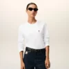 T-shirt à manches longues blanc en coton avec « Red Ami de Coeur »