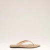 Tongs à bout pointu en cuir d&rsquo;agneau beige