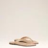 Tongs à bout pointu en cuir d&rsquo;agneau beige