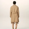 Trench-coat beige en sergé de coton déperlant avec ceinture