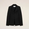 Veste ajustée à simple boutonnage en laine vierge noire